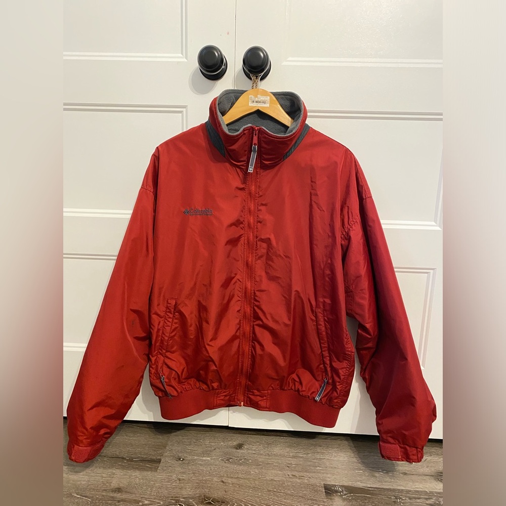 COLUMBIA Red Windbreaker Lightweight Jacket
